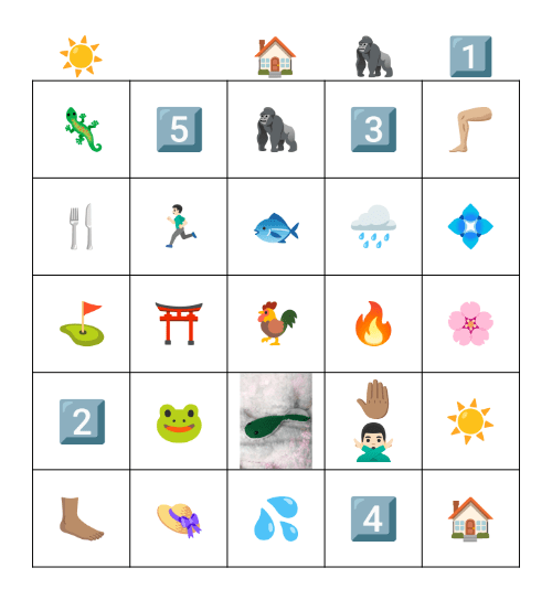 Nick and Frog Bingo Card