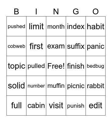 3.1 Bingo Card