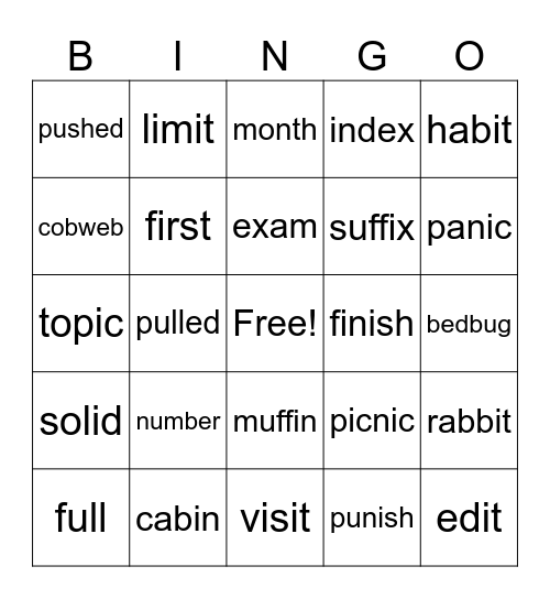 3.1 Bingo Card