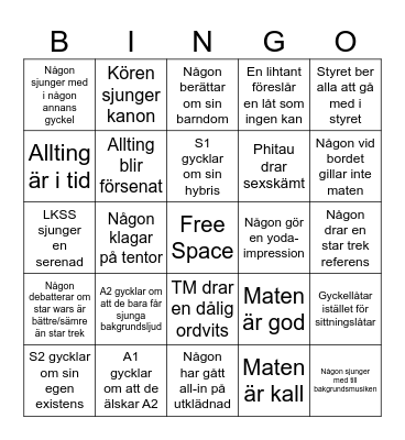 Vårsittning Bingo Card