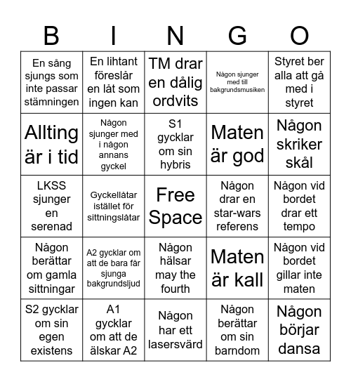 Vårsittning Bingo Card