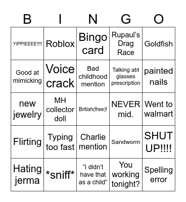 Wybie Bingo Card