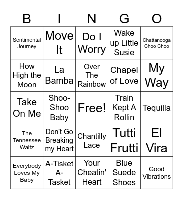 Music Bingo Card