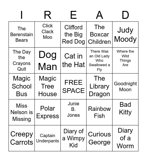 I READ Bingo Card