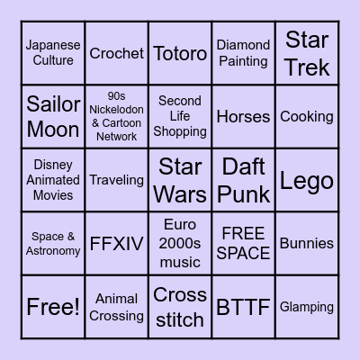 How many interests do you share with Ari?! Bingo Card