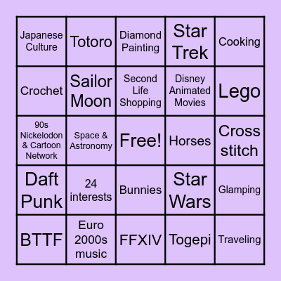 How many interests do you share with Ari?! Bingo Card