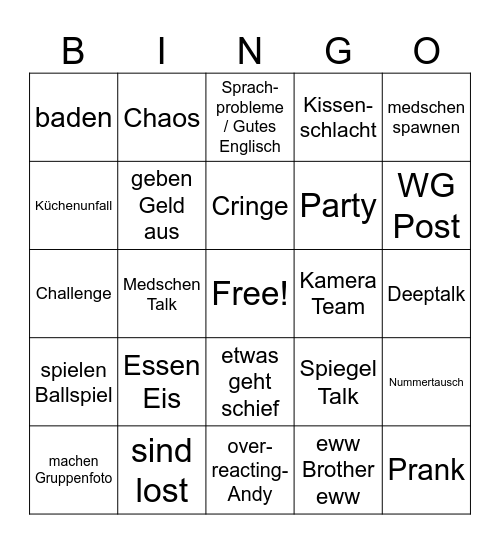 BINGI Bingo Card