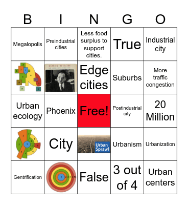 Sociology Unit 6B Bingo Card