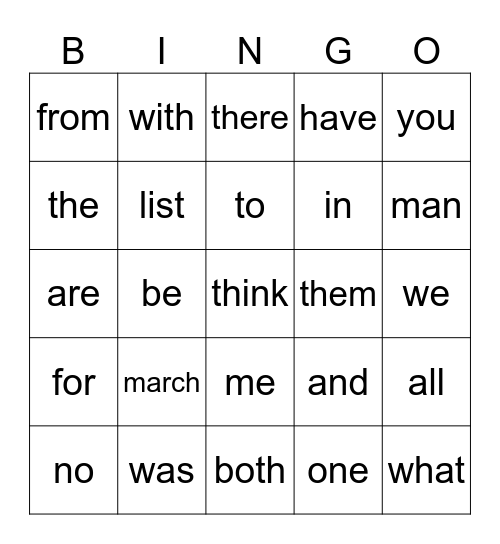 HFW BINGO Card
