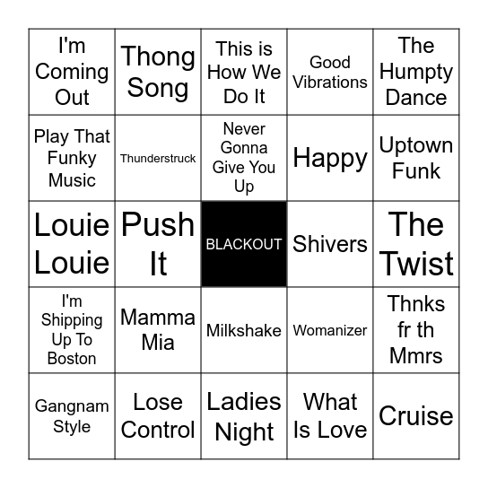 BLACKOUT OVERHAUL Bingo Card