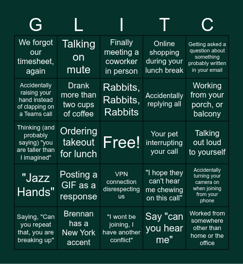 GLITC Bingo Card