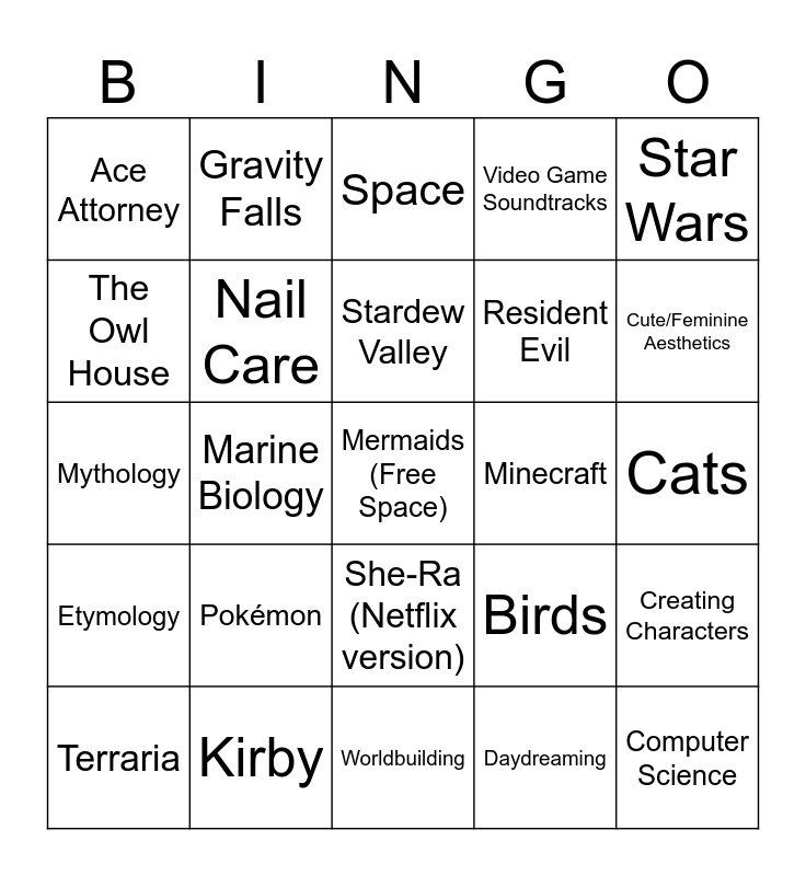 How Many Interests Do You Share With Amity? Bingo Card