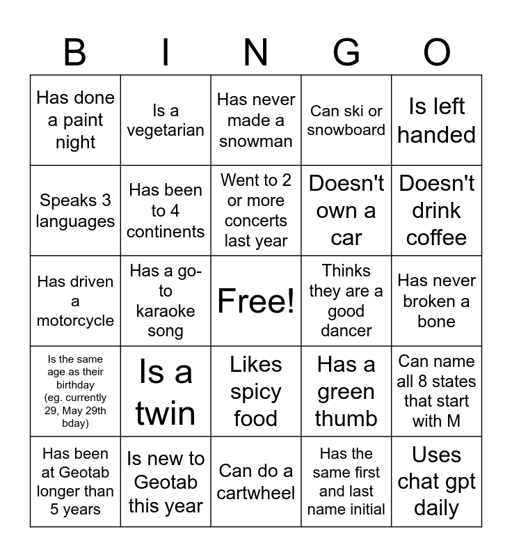 Data Science Bingo - Find someone who... Bingo Card