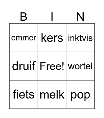 woorden Bingo Card