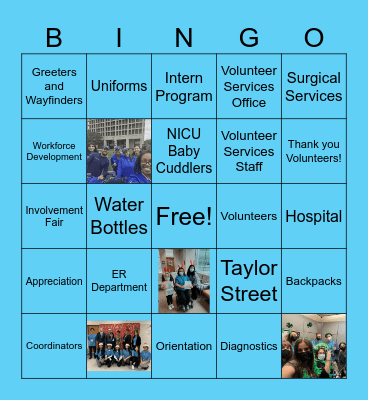 Volunteer Appreciation Bingo Card