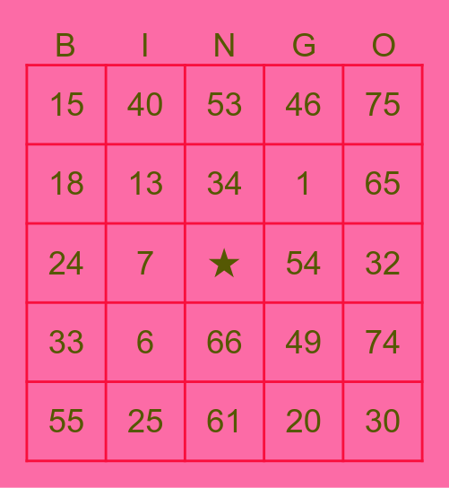 JB/BT Party Bingo Card