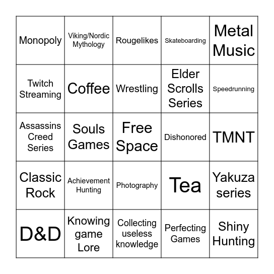 How many interests/traits do you share with Kris Bingo Card