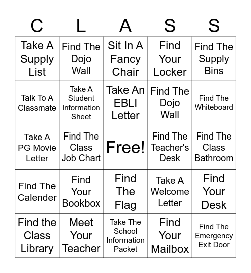 Open House BINGO Card