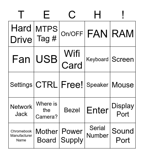 Tech Bingo Card