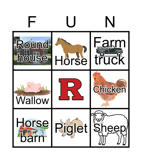 Rutgers Farm Tour Bingo Card