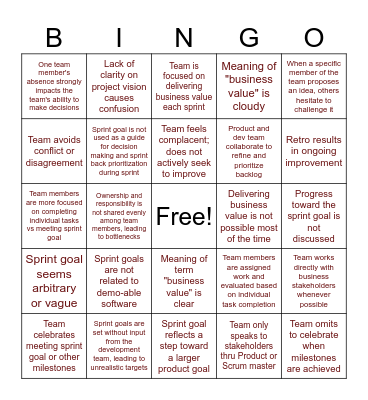 Scrum-Boss Bingo! Bingo Card