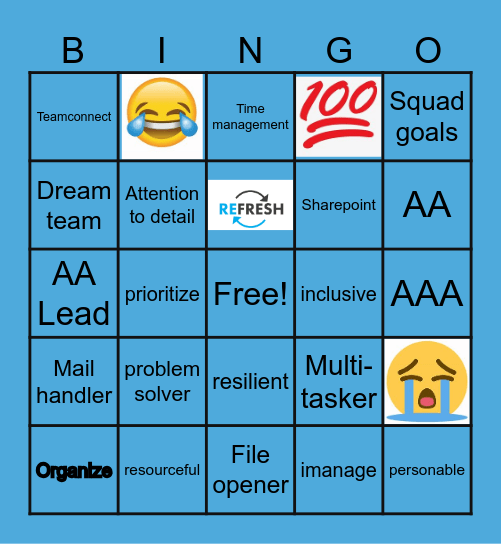 Admin Team Bingo Card