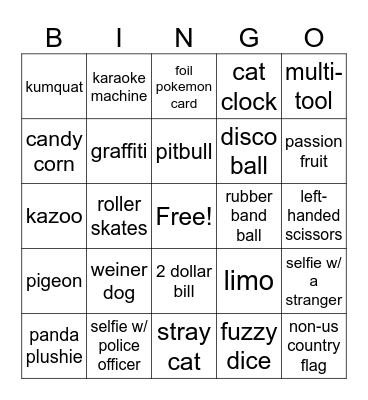 bingo scavenger hunt Bingo Card