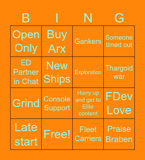 Frontier Unlocked Chat Bingo Card