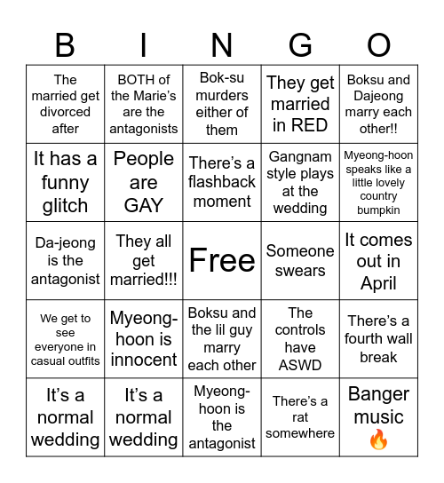 MIR Bingo 🤑 Bingo Card