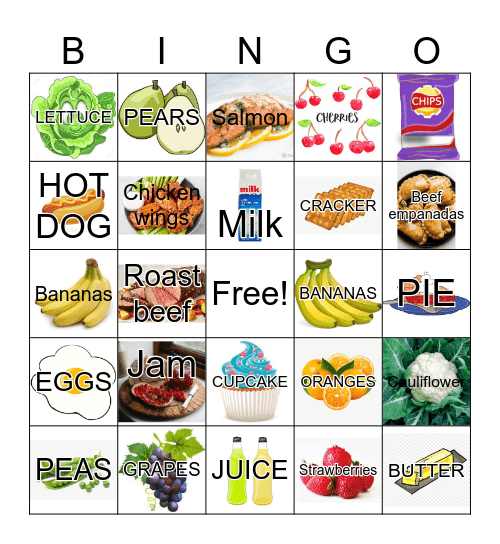 Grocery Bingo Card