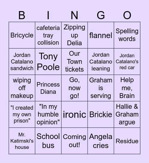 My So-Called Bingo - Finale Bingo Card