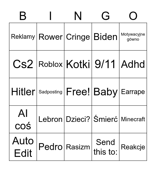 Ig Sram Bingo Card