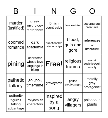 Project.Claw Bingo Card