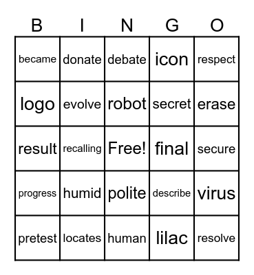 Wilson Step 5.2 Real Words Bingo Card