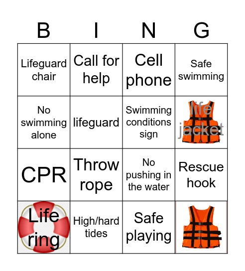 Drowning Bingo Card