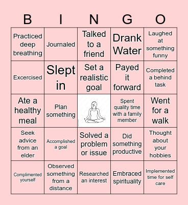 HEALTHY LIVING Bingo Card