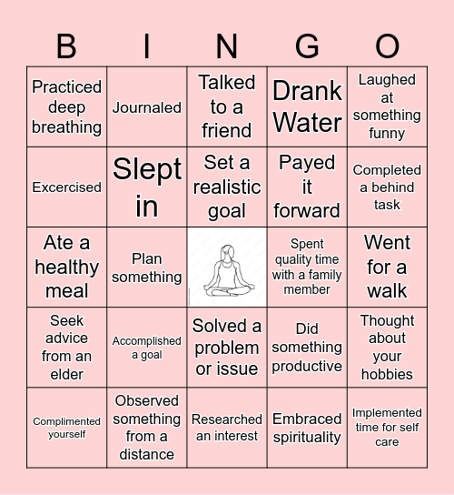 HEALTHY LIVING Bingo Card