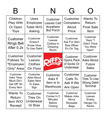 RIFF'S Bingo Card