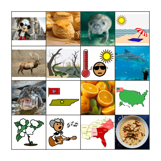 BINGO - Southeast U.S. Bingo Card