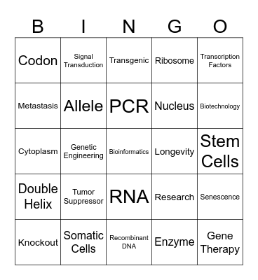 SINCLAIR LAB BINGO Card