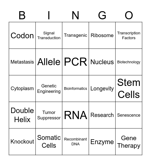 SINCLAIR LAB BINGO Card