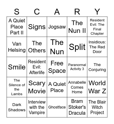 Spooky Spring Bingo Card