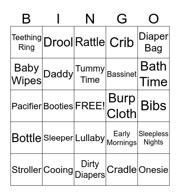 BABY BINGO Card