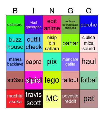 Bingo TikTok Bingo Card