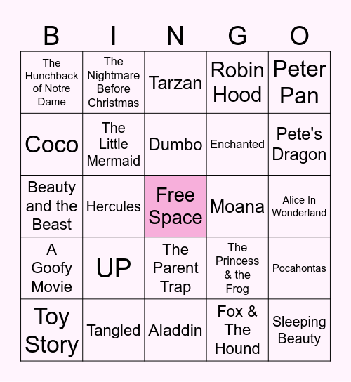 Which Disney Movie?? Bingo Card