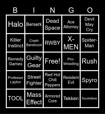 Things Nick likes that you may as well Bingo Card