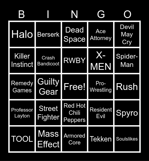 Things Nick likes that you may as well Bingo Card