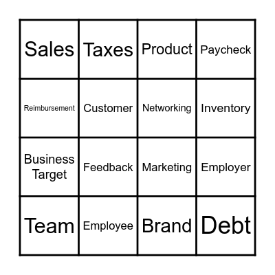 Business Vocabulary Bingo Card