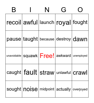 Wilson 9.4 oi/oy, au/aw, HFW Bingo Card