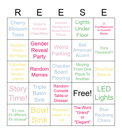 TrueReeses Bingo Card